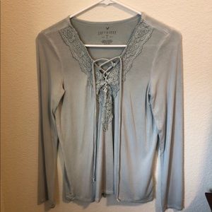 American Eagle Tie Up Blouse